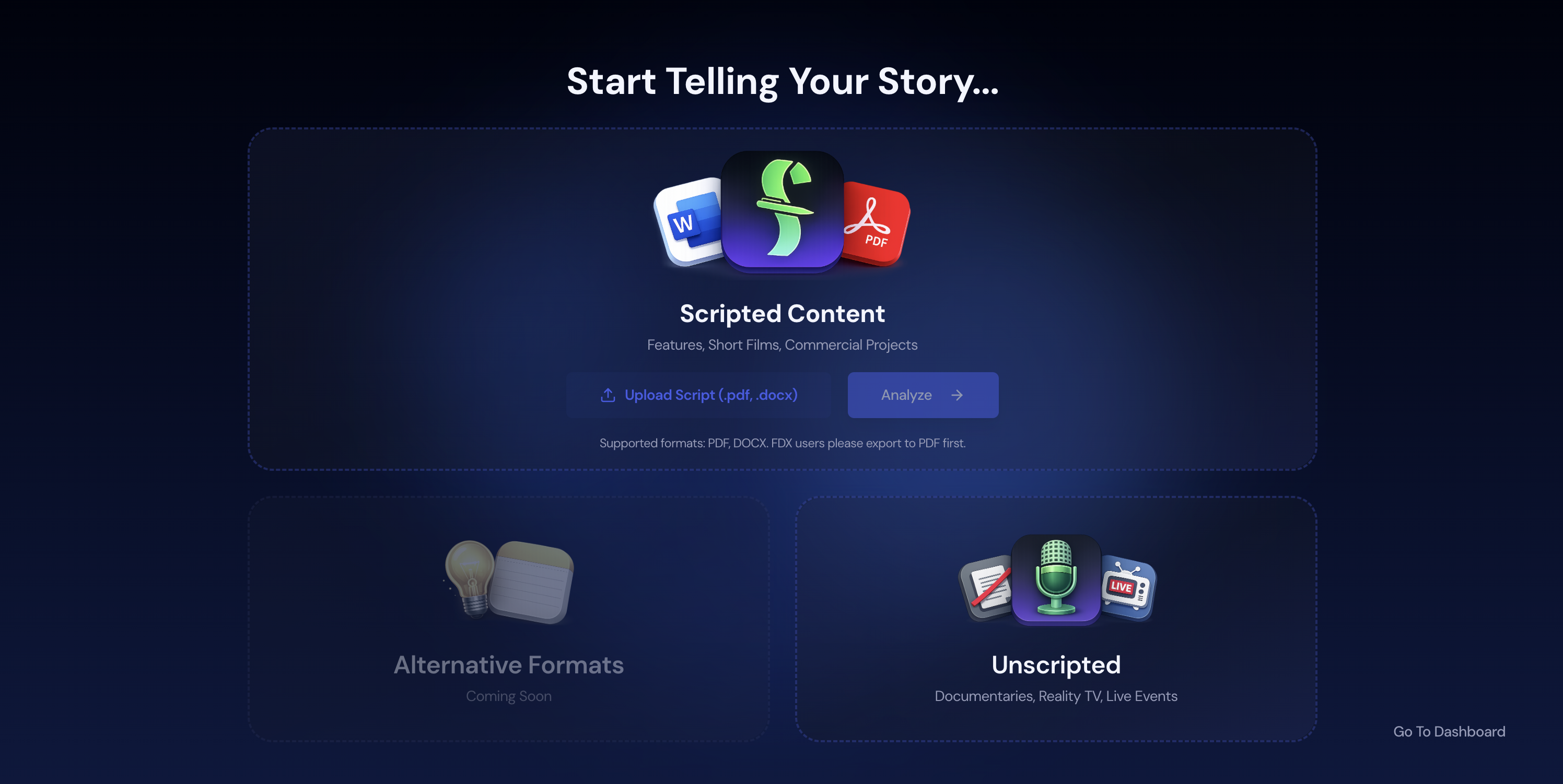 Screenshot: Uploading a Script